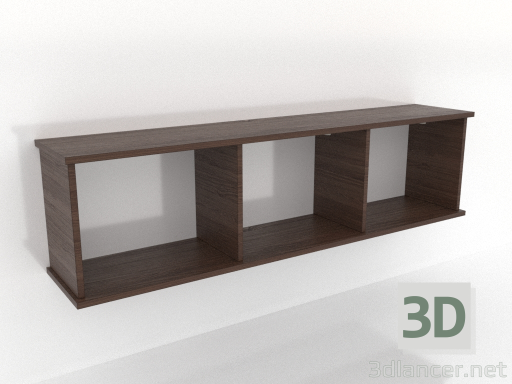 3d модель Підвісна полиця SHELF 7 (відкрита) 1400 мм (темний горіх) – превью 3d модель Підвісна полиця SHELF 7 (відкрита) 1400 мм (темний горіх) – превью