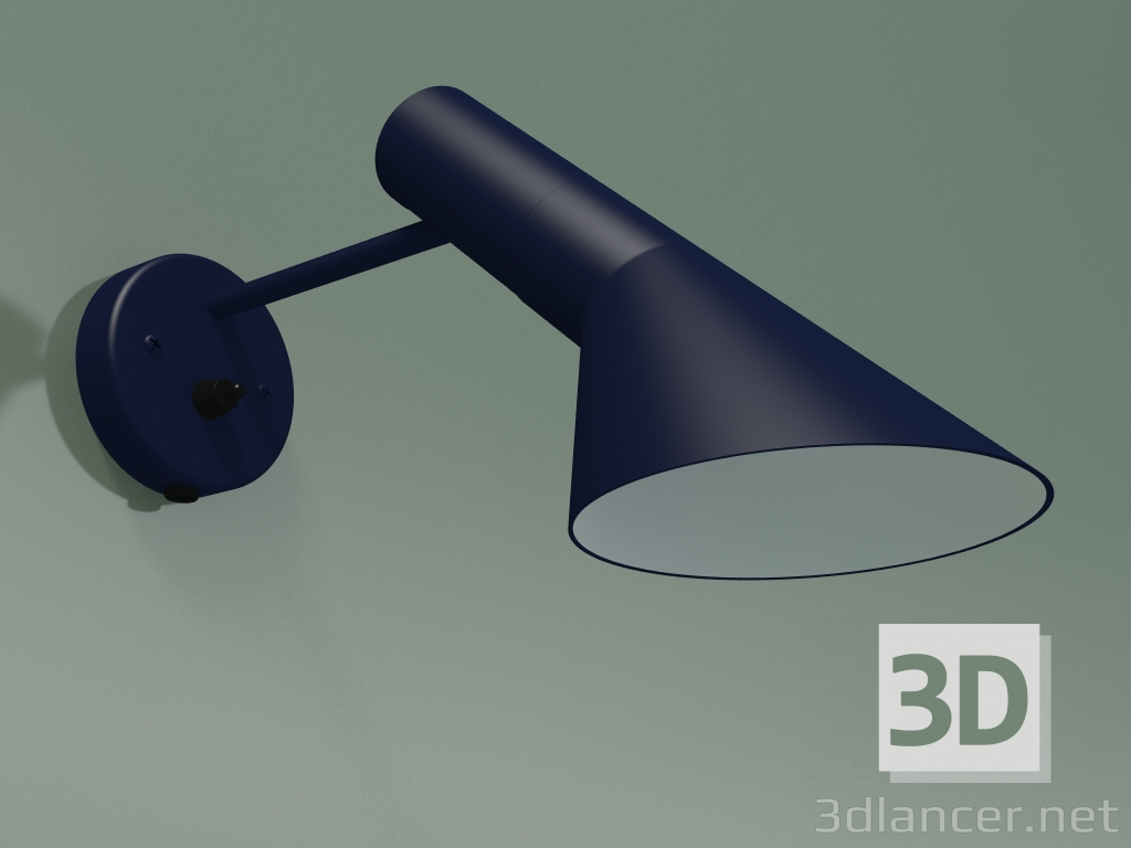 modello 3D Lampada da parete AJ WALL (20W E14, BLU NOTTE) - anteprima