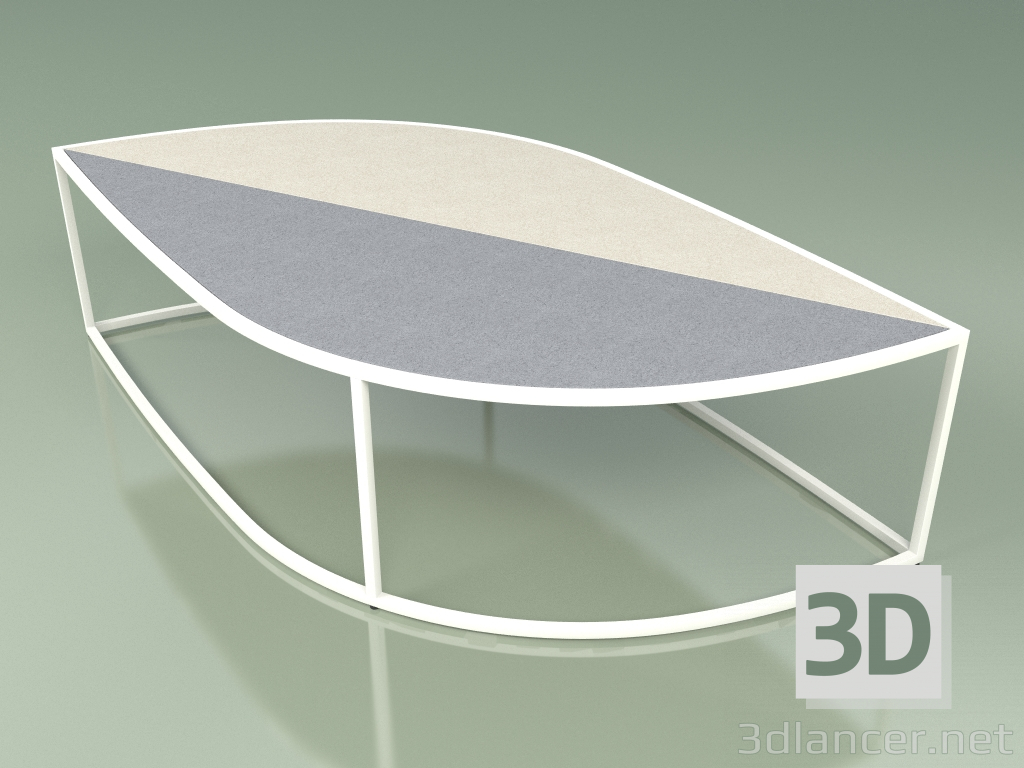 modello 3D Tavolino 002 (Gres Fog-Avorio, Metal Milk) - anteprima