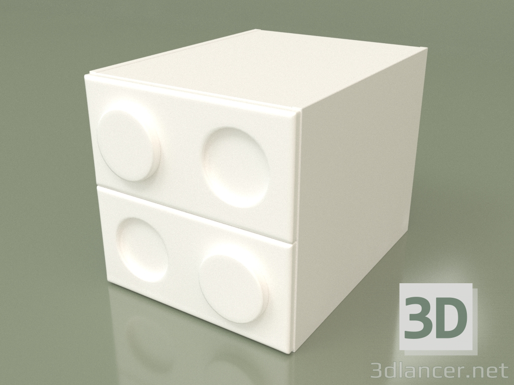 3d model Children's bedside table (White) - preview