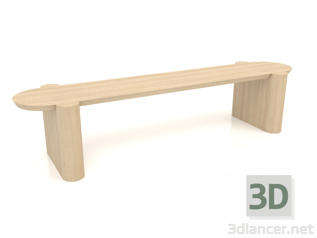 modello 3D Panca BK 03 (1600x400x350, legno bianco) - anteprima