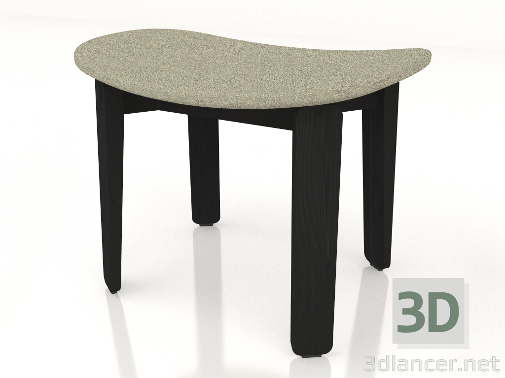 3d model Nora stool with fabric upholstery (dark) - preview
