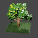 Modelo 3d árvore, grama - preview