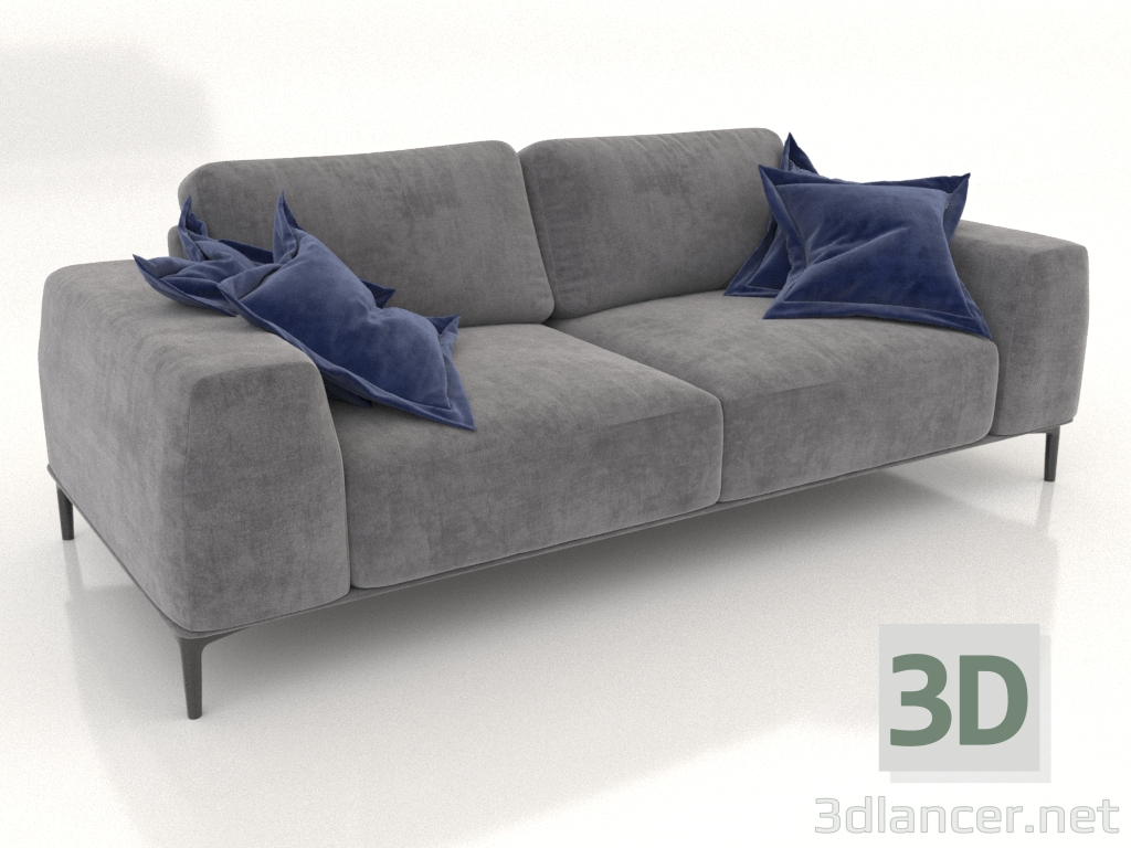 3D modeli CLOUD düz iki bölmeli kanepe (döşeme seçeneği 4) - önizleme