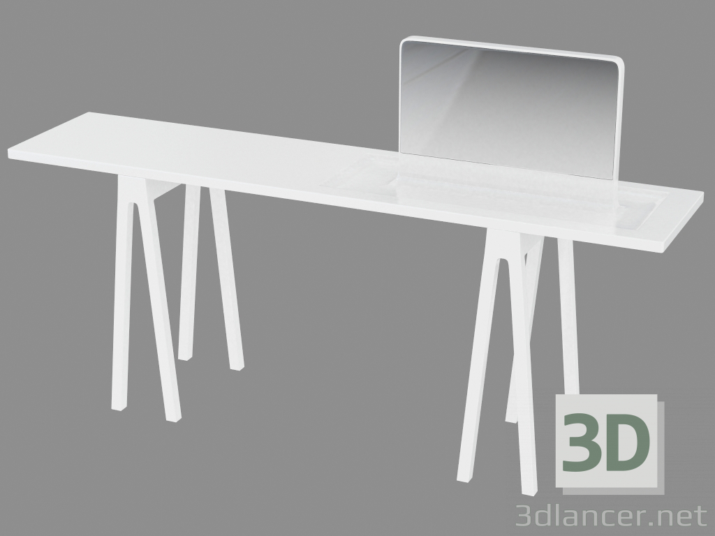 modello 3D Tavolo da toeletta Console con specchio - anteprima