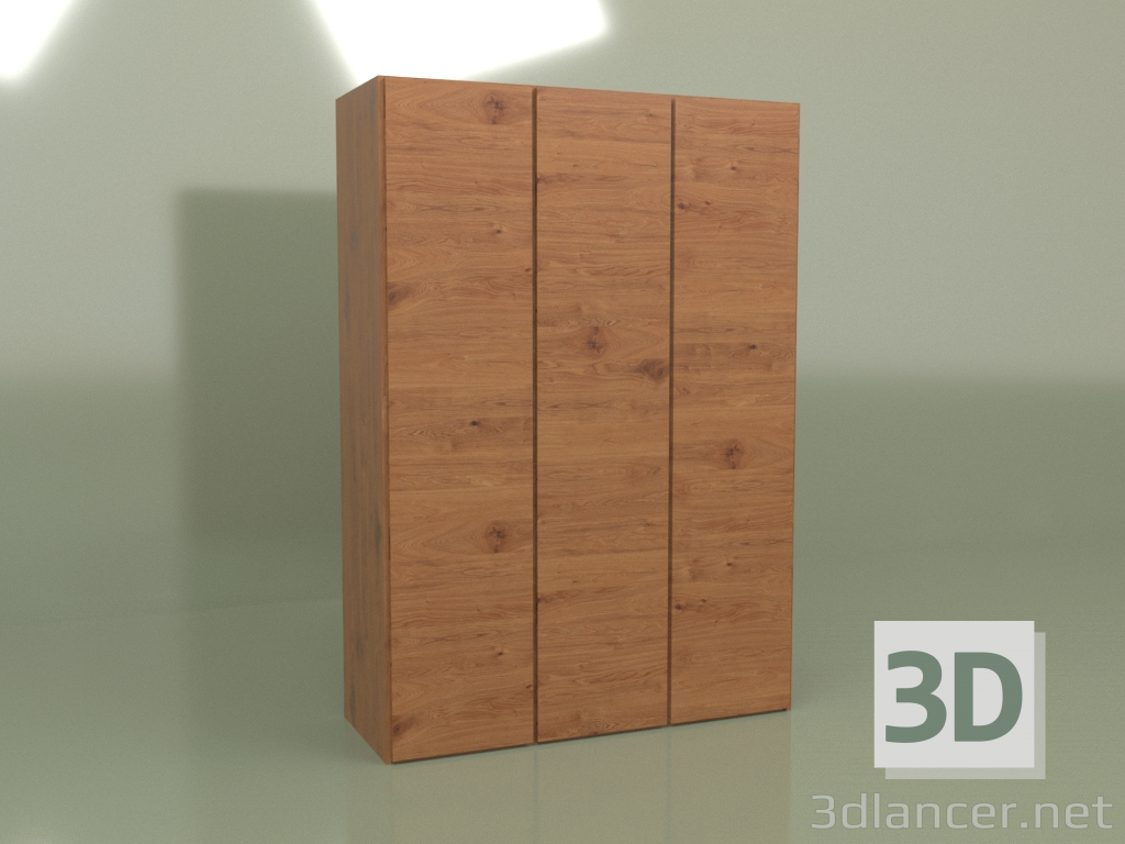3D Modell Kleiderschrank 3 Türen Mn 130 (Walnuss) - Vorschau