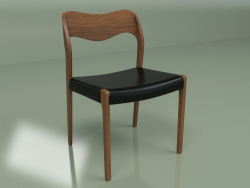 Chair Wide (black, solid walnut)