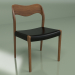 3d model Chair Wide (black, solid walnut) - preview
