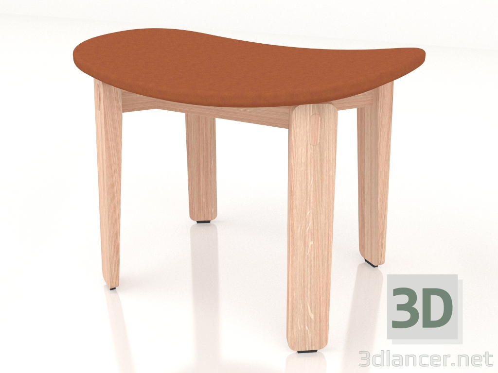 3d model Nora stool with leather upholstery (light) - preview