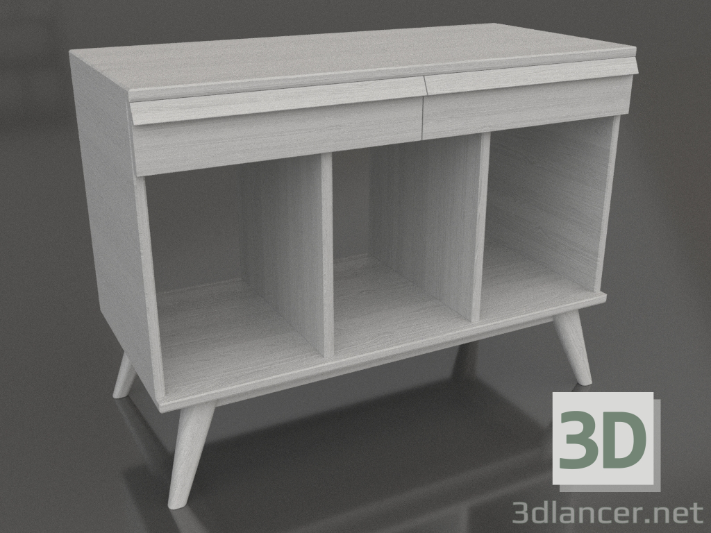 3D Modell Universalschrank für Schallplattenspieler MINI 900 mm (weiß RAL 9010) - Vorschau