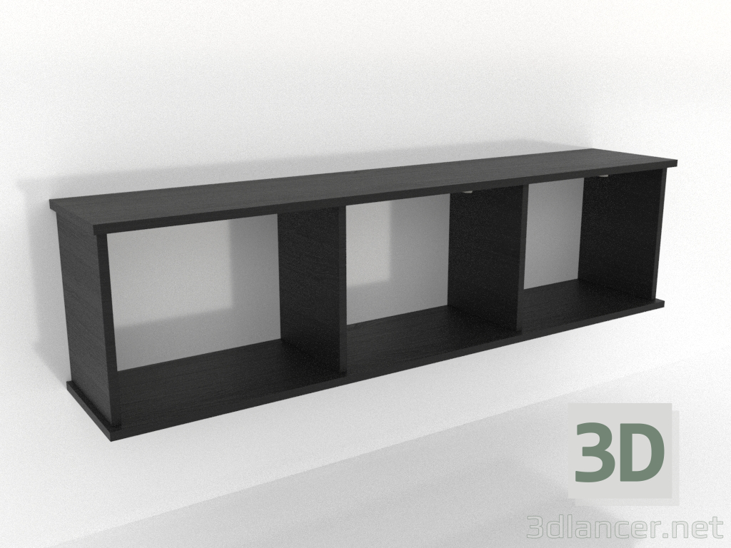 3d модель Підвісна полиця SHELF 7 (відкрита) 1400 мм (чорний RAL 9005) – превью 3d модель Підвісна полиця SHELF 7 (відкрита) 1400 мм (чорний RAL 9005) – превью