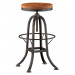 3d Стілець для барної стійки із заліза з деревяним сидінням модель купити - зображення