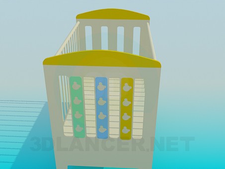 3d модель Кровать детская – превью 3d модель Кровать детская – превью