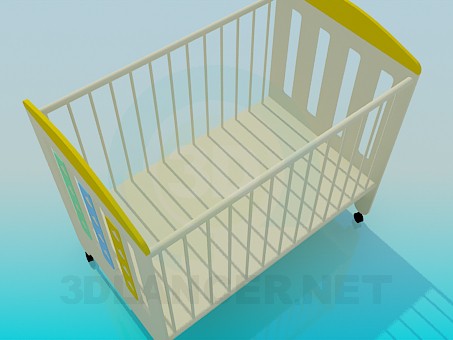 3d модель Кровать детская – превью 3d модель Кровать детская – превью