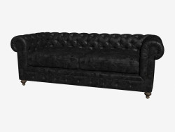 Leather sofa double 90 '' CLUB LEATHER SOFA (7842-3009 ST)