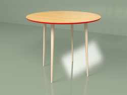 Table de cuisine Spoutnik 90 cm placage (rouge)