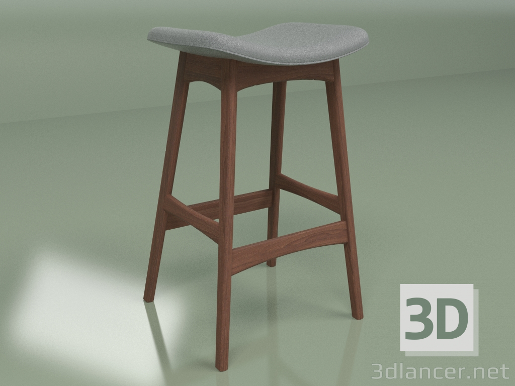 3D Modell Halbbarstuhl Allegra Höhe 67 (Nussbaum massiv, dunkelgrau) - Vorschau