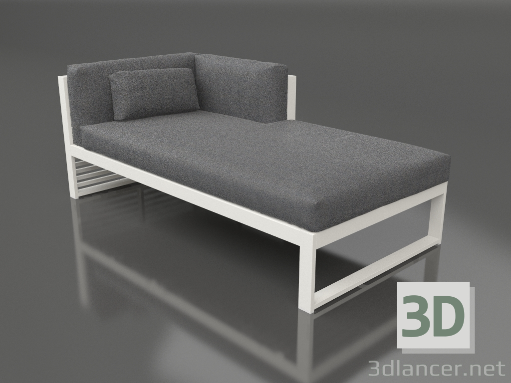modèle 3D Canapé modulable section 2 droite (Gris agate) - preview