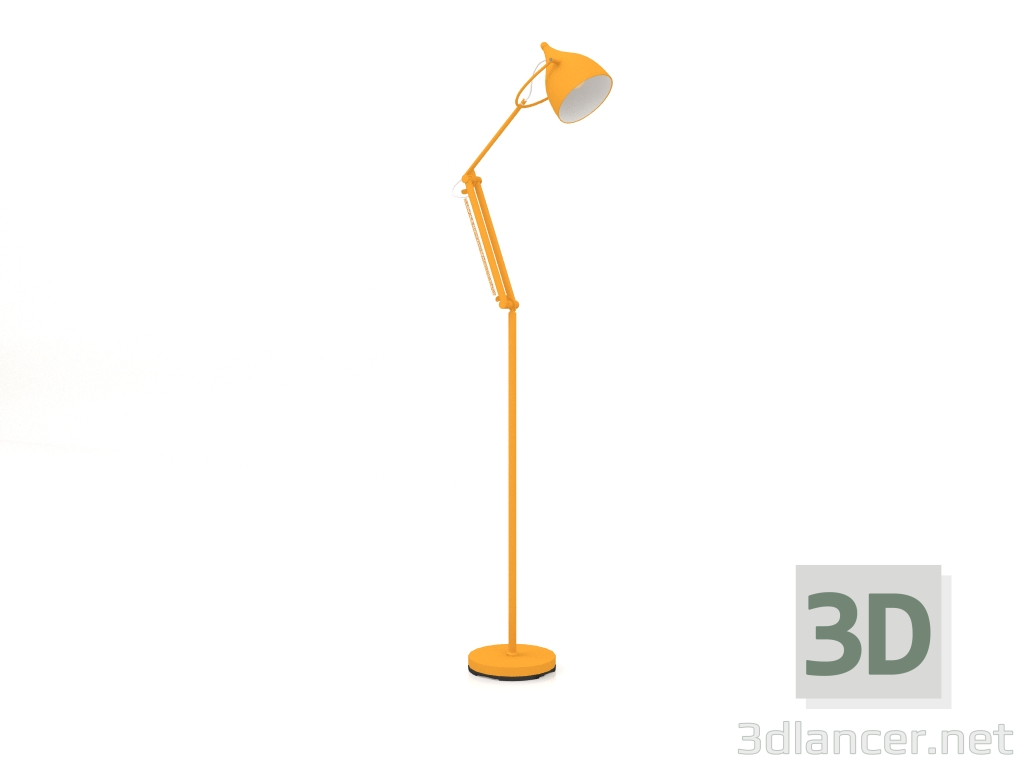 3D Modell Stehlampe zum Lesen (Mattgelb) - Vorschau