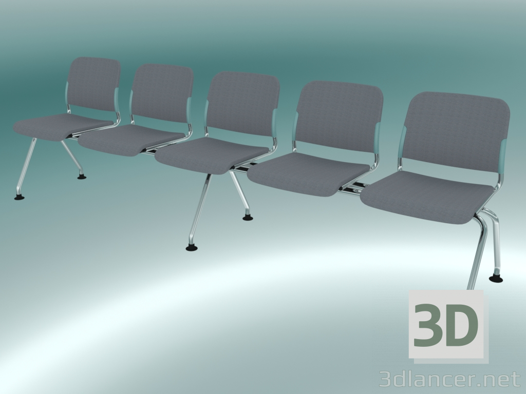 3d model Five-seat bench (500L5) - preview