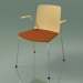 3D modeli Sandalye 3976 (4 metal ayak, koltukta ve kolçaklarda yastık, doğal huş ağacı) - önizleme