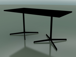 Rectangular table with a double base 5527, 5507 (H 74 - 79x179 cm, Black, V39)