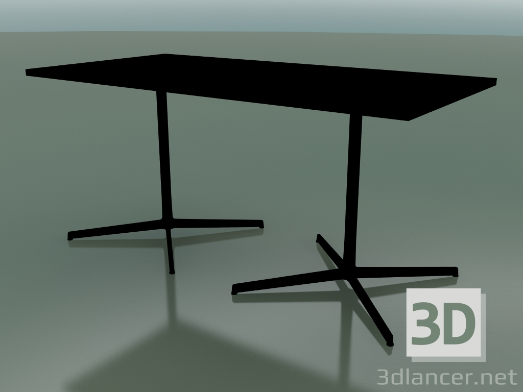3D Modell Rechteckiger Tisch mit doppelter Basis 5527, 5507 (H 74 - 79x179 cm, Schwarz, V39) - Vorschau