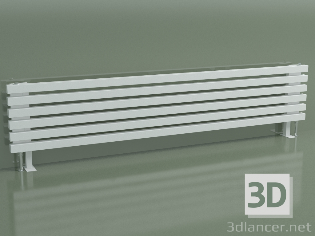 modello 3D Radiatore orizzontale RETTA (6 sezioni 1800 mm 40x40, bianco opaco) - anteprima