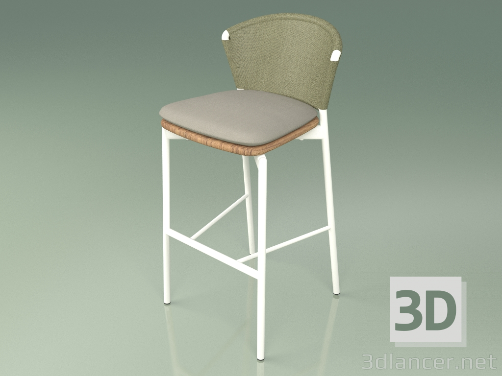 3D modeli Bar taburesi 050 (Zeytin, Metal Süt, Tik) - önizleme