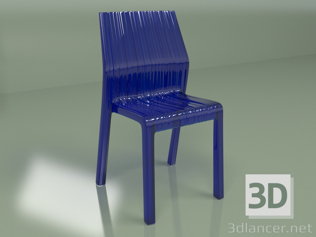 modello 3D Sedia Shimmery (blu) - anteprima
