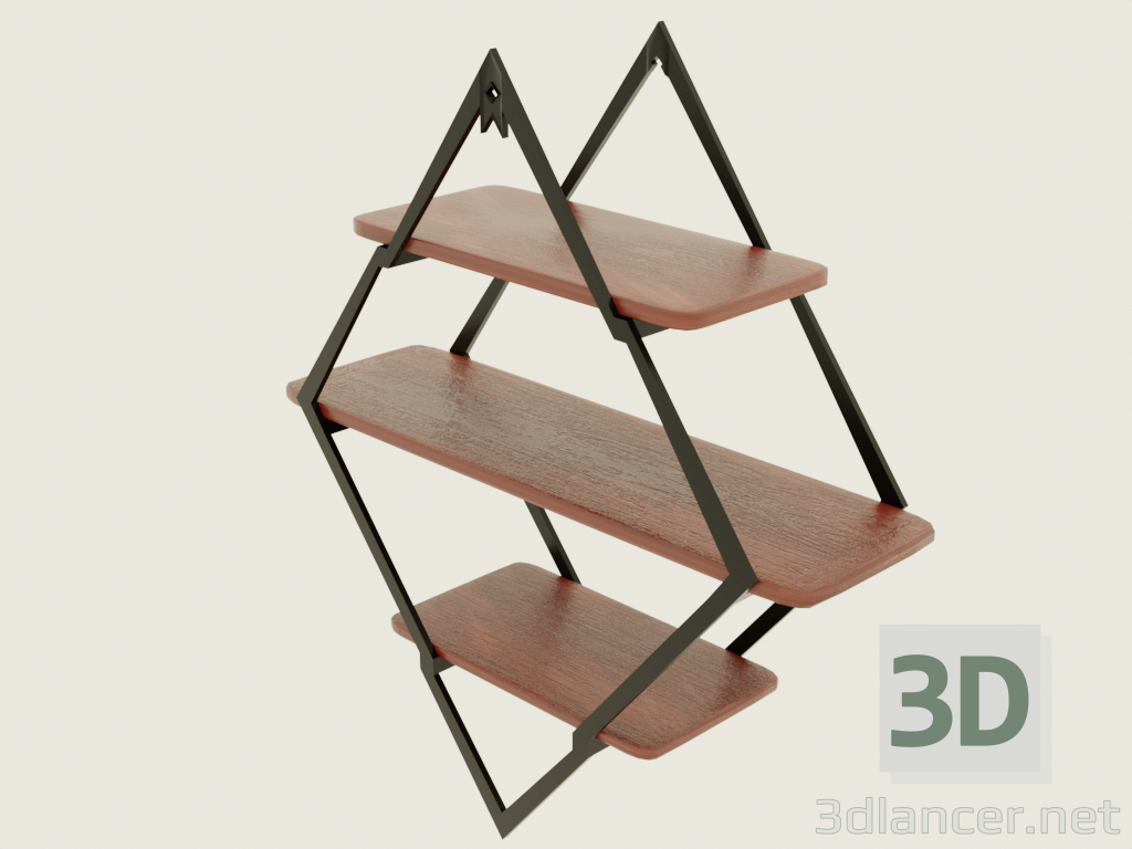 3d Hanging shelves model buy - render
