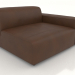 3d model Single sofa module with a low armrest on the left - preview