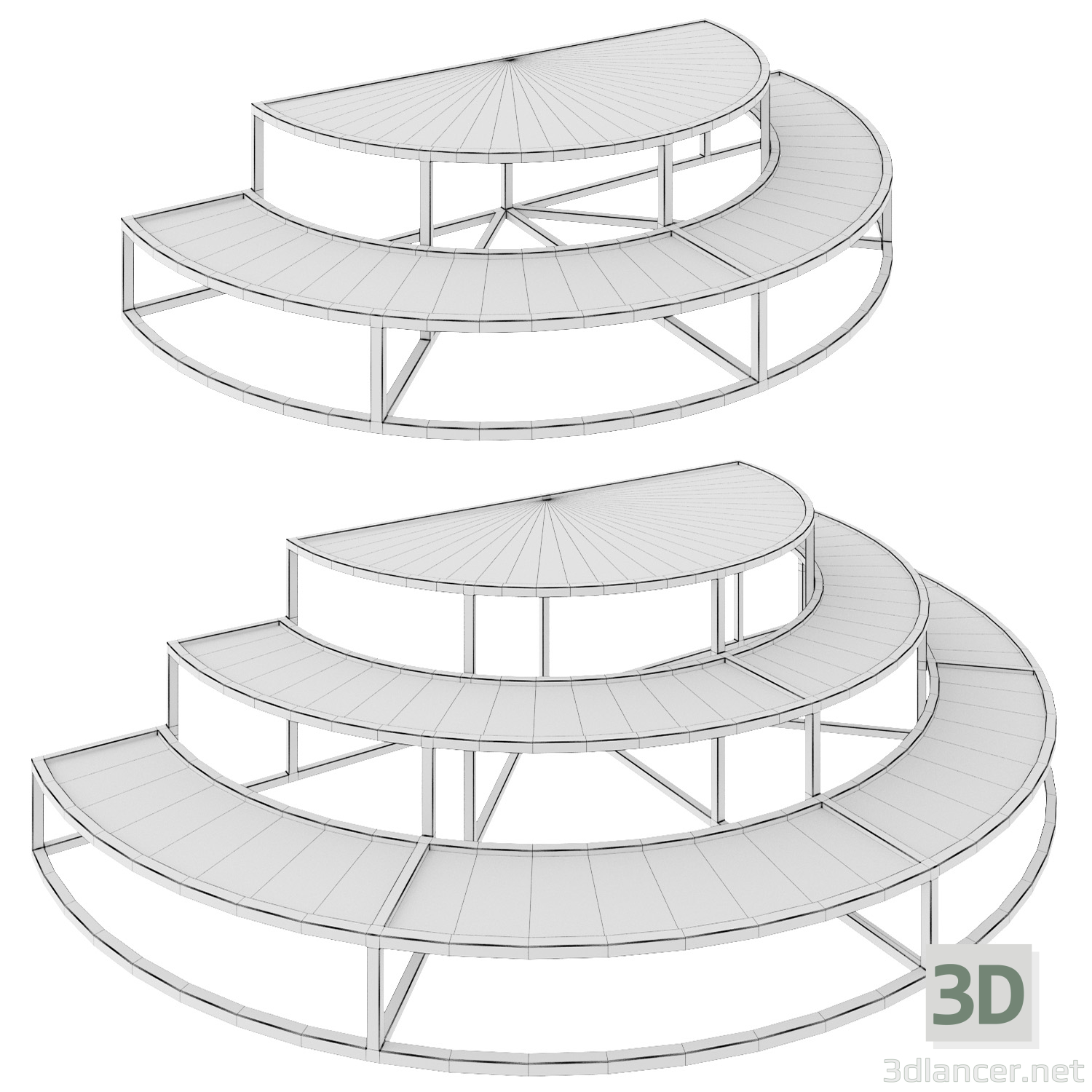 3d model Round staircase made of PVL 91079