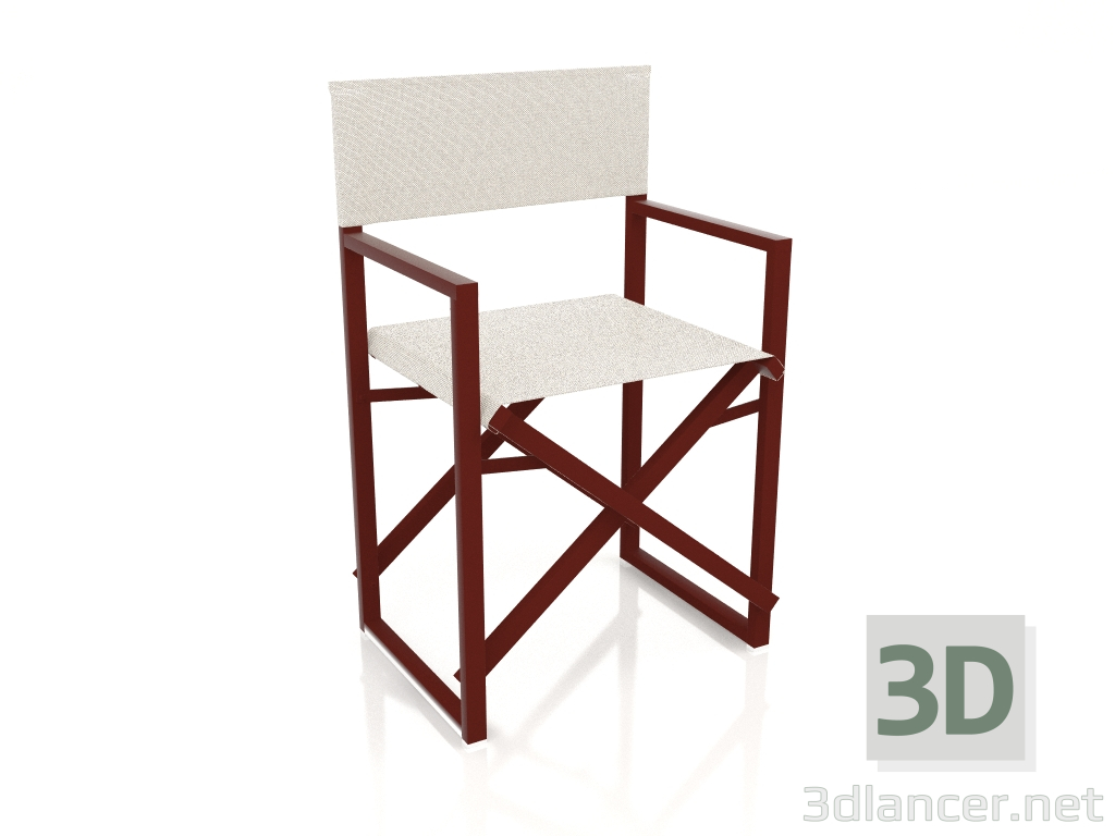 3 डी मॉडल फ़ोल्डिंग कुर्सी (वाइन रेड) - पूर्वावलोकन