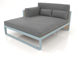 Divano modulare XL, sezione 2 sinistra, schienale alto, legno artificiale (grigio blu)