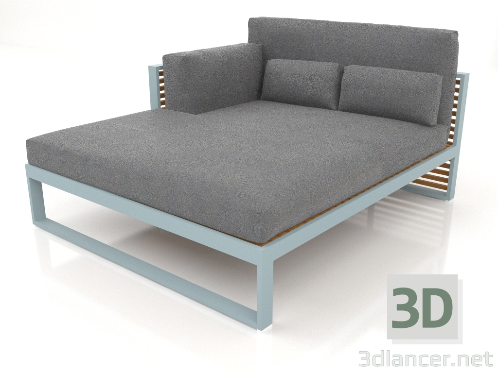 modello 3D Divano modulare XL, sezione 2 sinistra, schienale alto, legno artificiale (grigio blu) - anteprima
