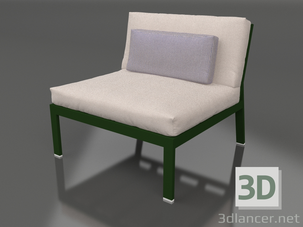 modèle 3D Module canapé, section 3 (Vert bouteille) - preview