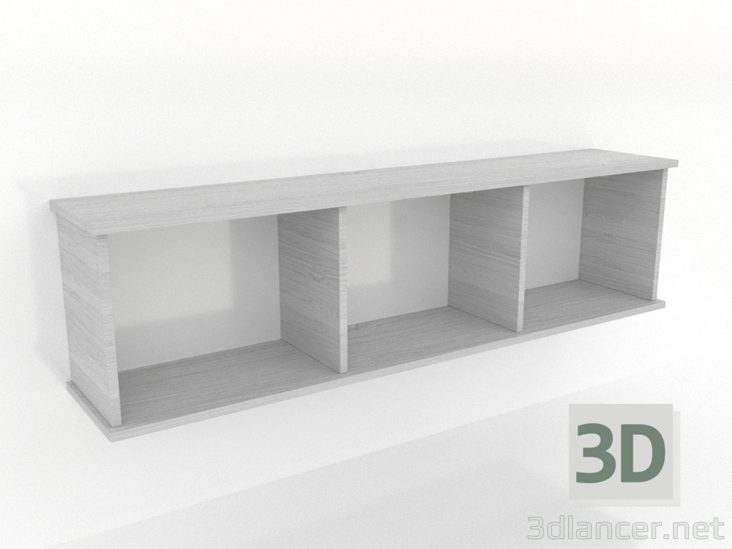 3d модель Підвісна полиця SHELF 7 (відкрита) 1400 мм (білий RAL 9010) – превью 3d модель Підвісна полиця SHELF 7 (відкрита) 1400 мм (білий RAL 9010) – превью