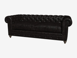 Leather sofa double 90 '' CLUB LEATHER SOFA (7842-3009 VL)