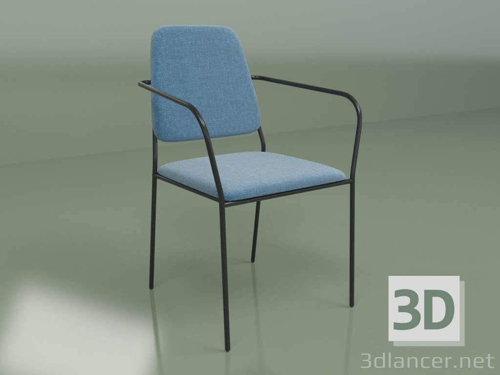 modèle 3D Chaise Nestor (bleue) - preview