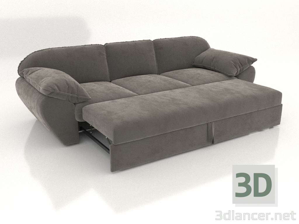 3d модель Диван-ліжко трисекційний прямий LOUNGE (розкладений) – превью
