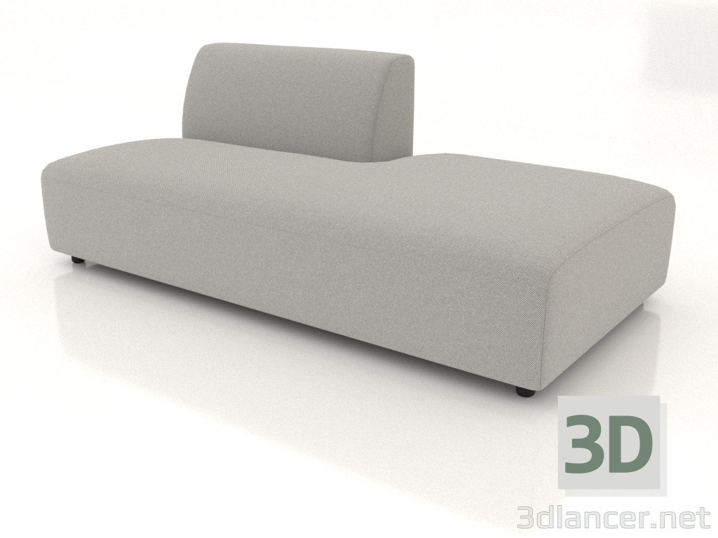 3D Modell Sofamodul 1-Sitzer (L) 180x90 nach rechts ausziehbar - Vorschau