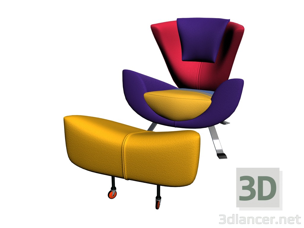 3d model Armchair Poltrone Ambra - preview