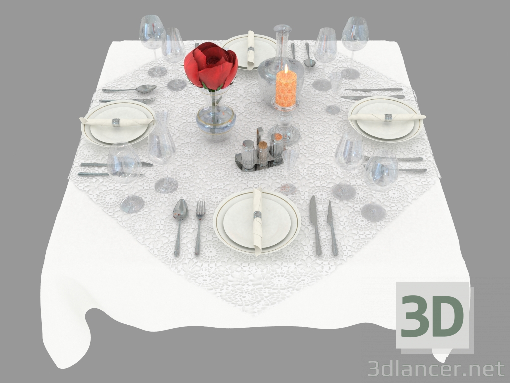 Modelo 3d Utensílios de mesa - preview