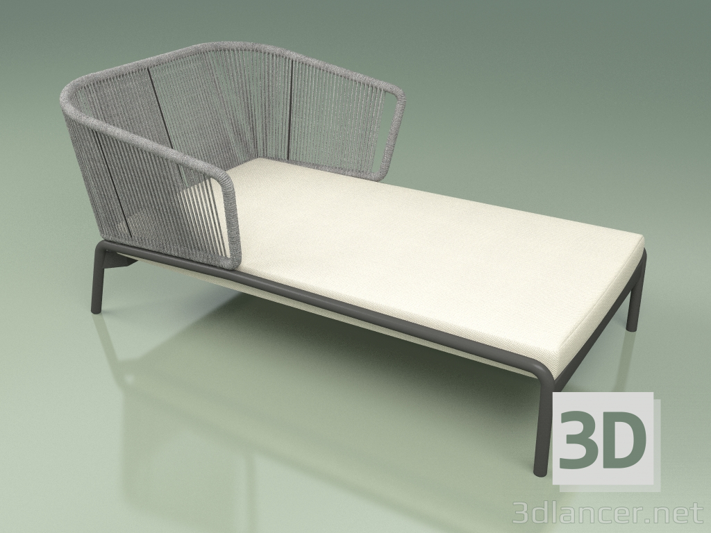3d model Chaise longue 004 (Cord 7mm Stone) - preview