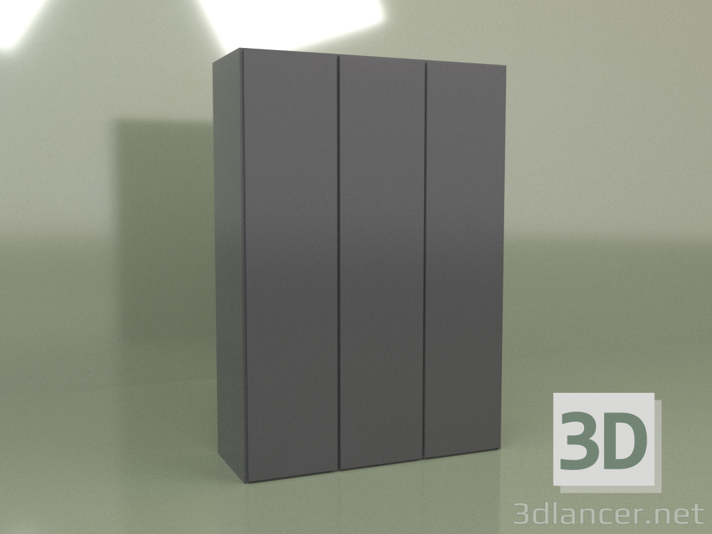 3D Modell Kleiderschrank 3 Türen Mn 130 (Anthrazit) - Vorschau