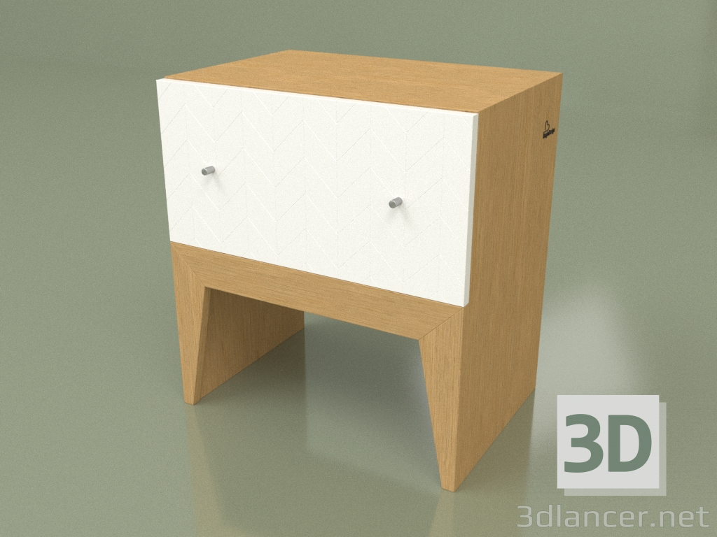 modèle 3D Table de chevet ENCORE NEUVE (freza shevron ral 9003 dub) - preview