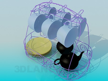modelo 3D Set para café - escuchar modelo 3D Set para café - escuchar