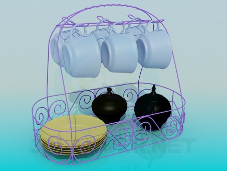 modelo 3D Set para café - escuchar modelo 3D Set para café - escuchar