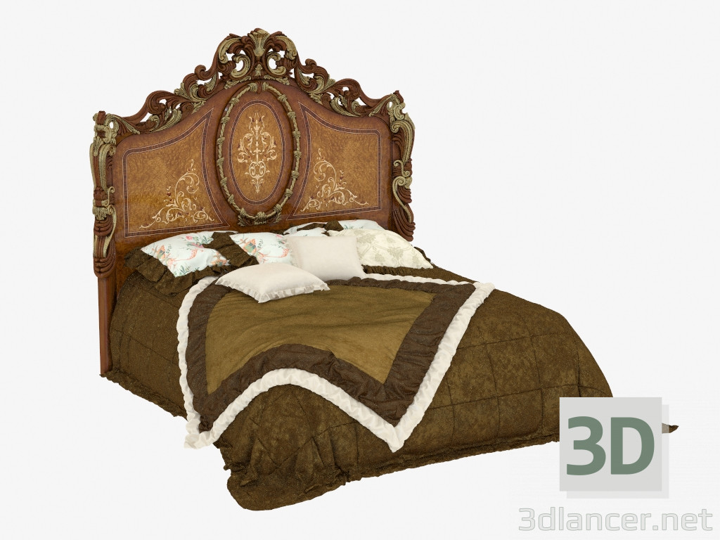 3d модель Кровать двуспальная в классическом стиле 171 – превью